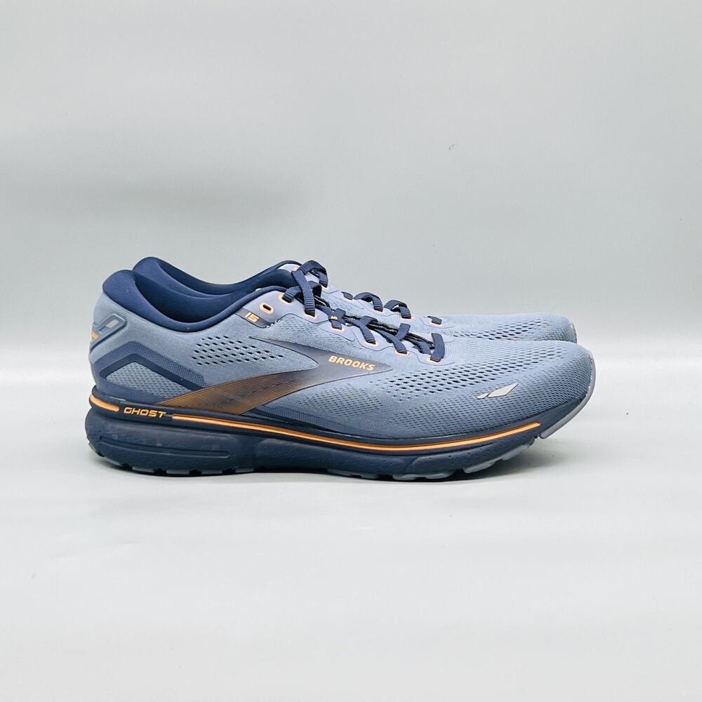 Brooks Shoes Mens 13 2E Blue Mesh Ghost 15 Road Running Athletic Sneaker Comfort
